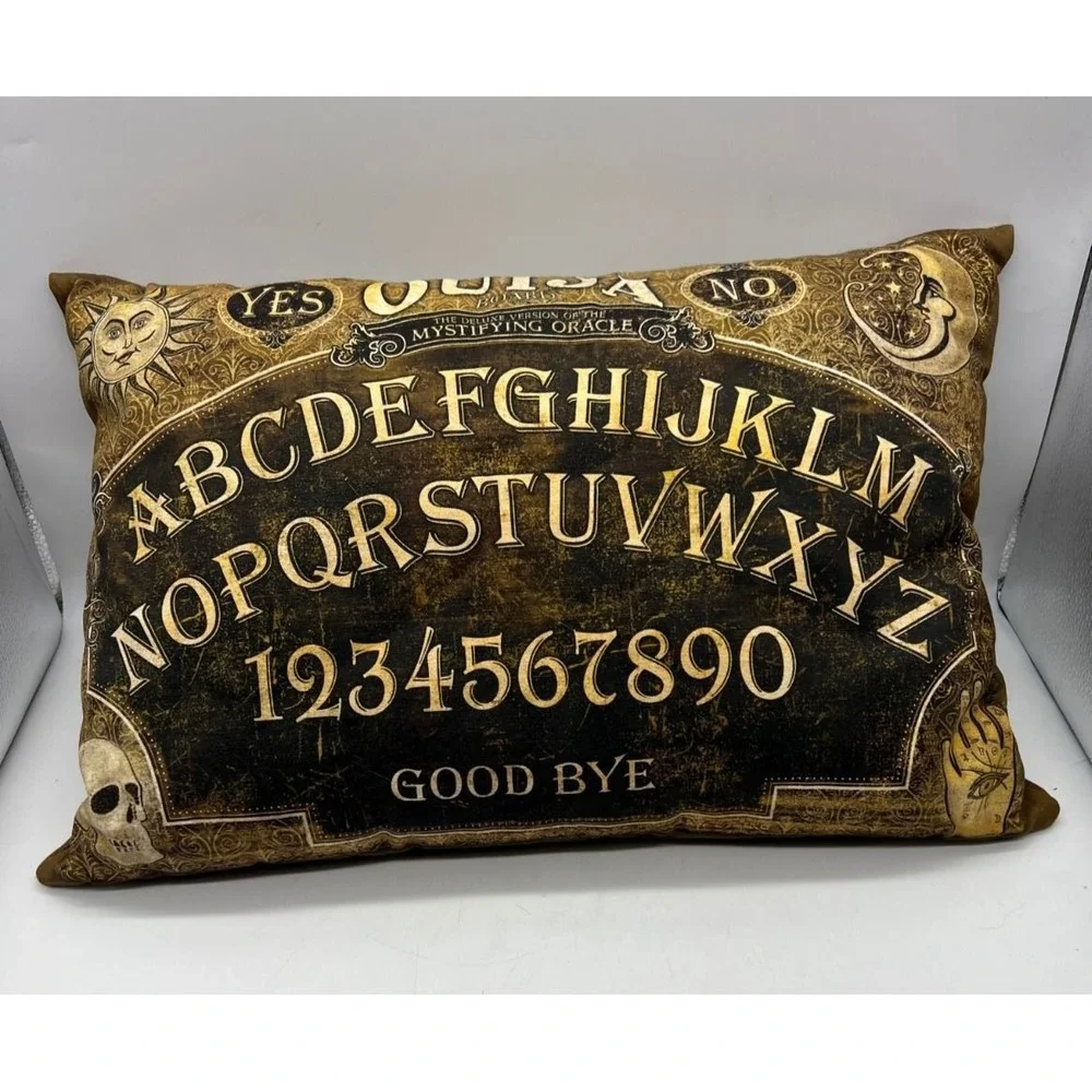 Ouija Board Mystifying Oracle Pillow Gothic Dark Academia Front Back Printed